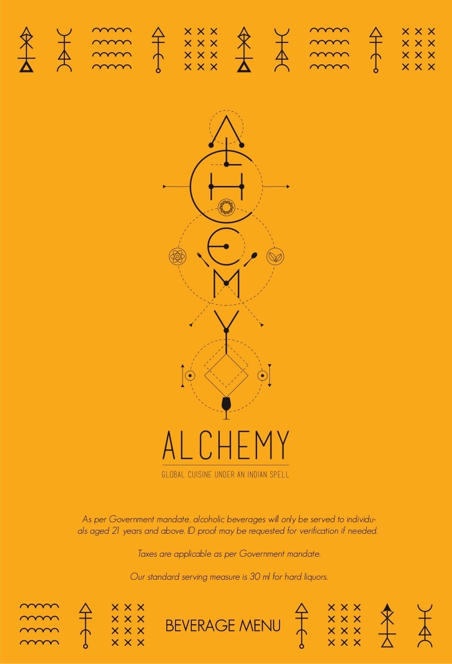 Dining Experience for Two at Alchemy, Bengaluru — Beverages menu