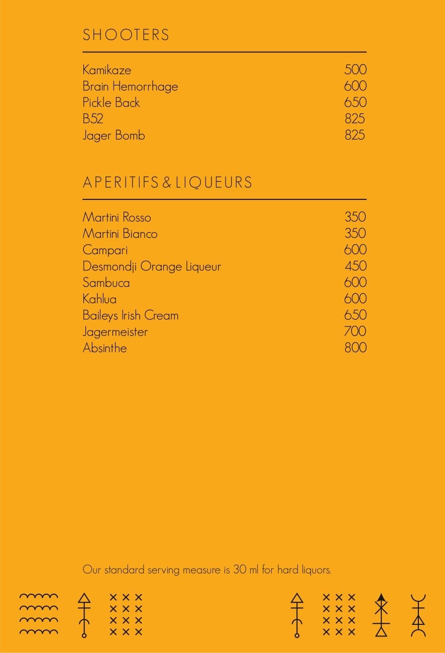 Dining Experience for Two at Alchemy, Bengaluru — Beverages menu
