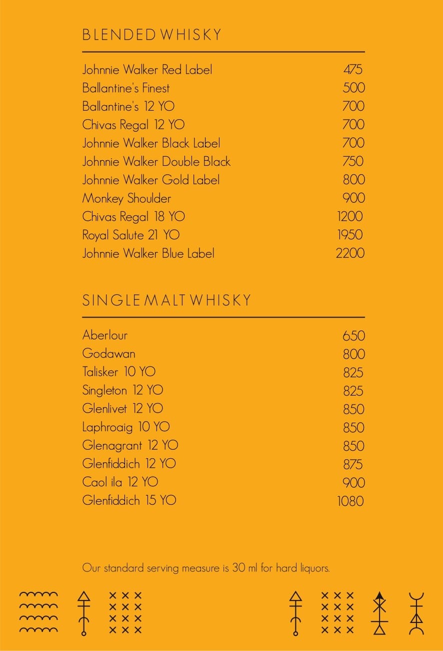 Dining Experience for Two at Alchemy, Bengaluru — Beverages menu