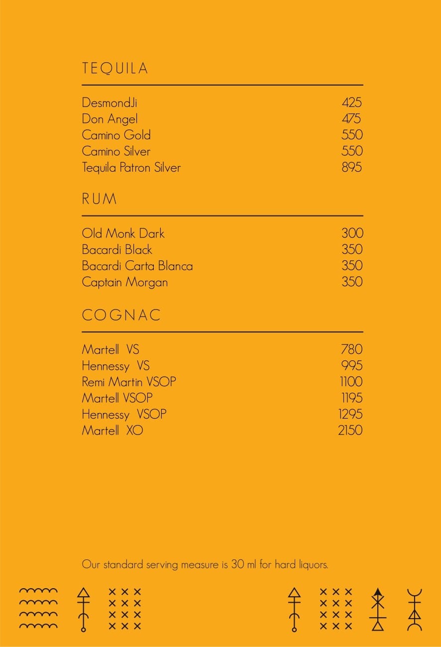 Dining Experience for Two at Alchemy, Bengaluru — Beverages menu