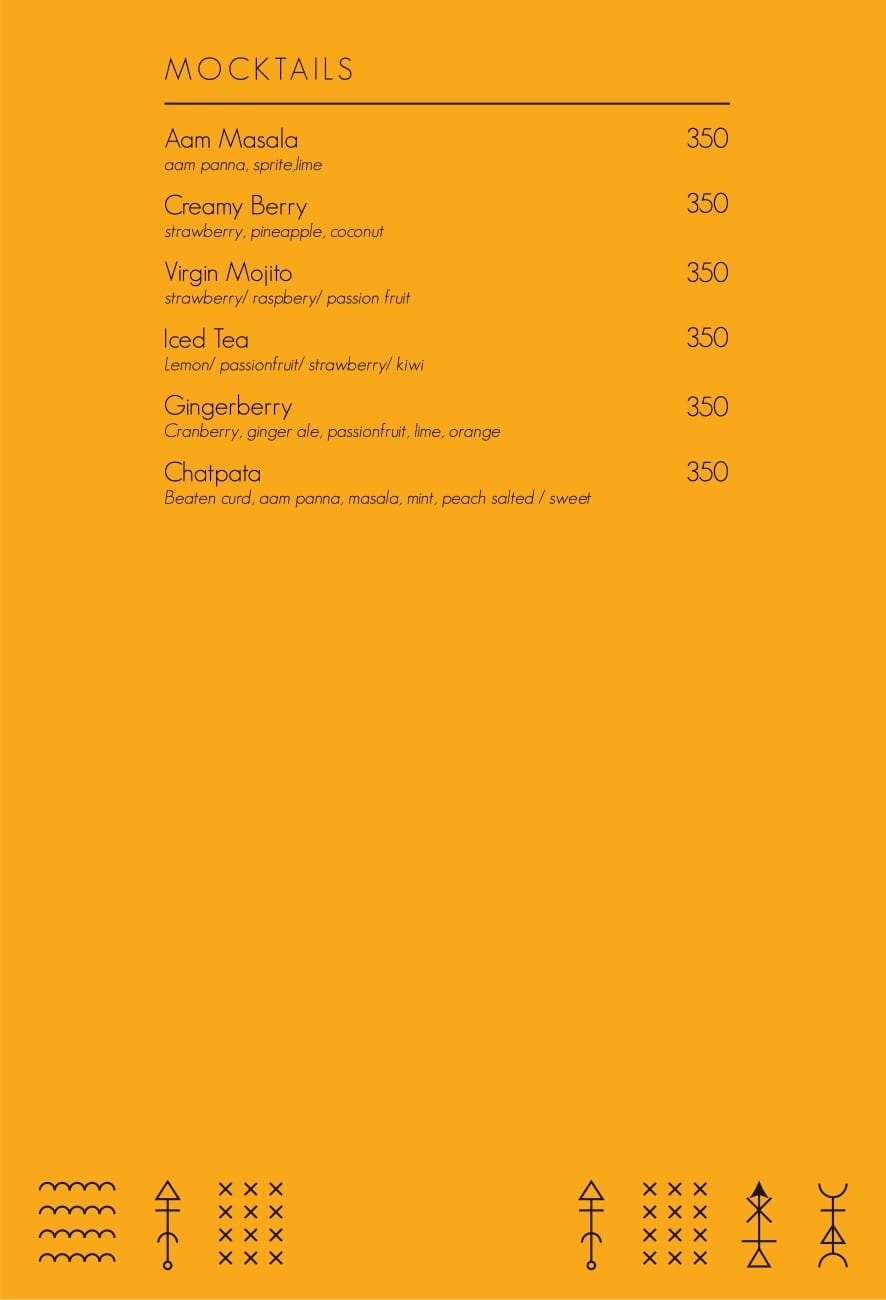 Dining Experience for Two at Alchemy, Bengaluru — Beverages menu