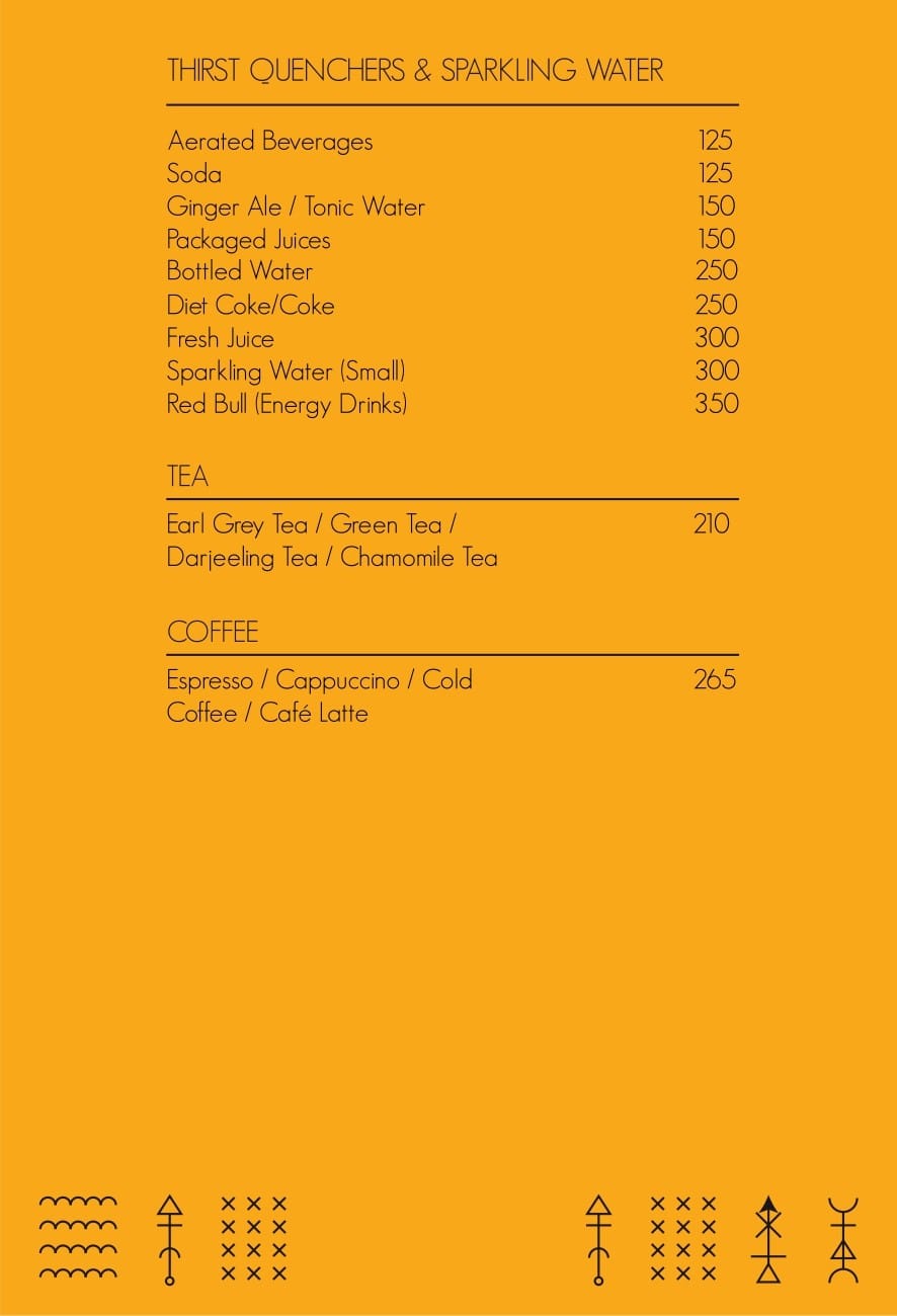 Dining Experience for Two at Alchemy, Bengaluru — Beverages menu