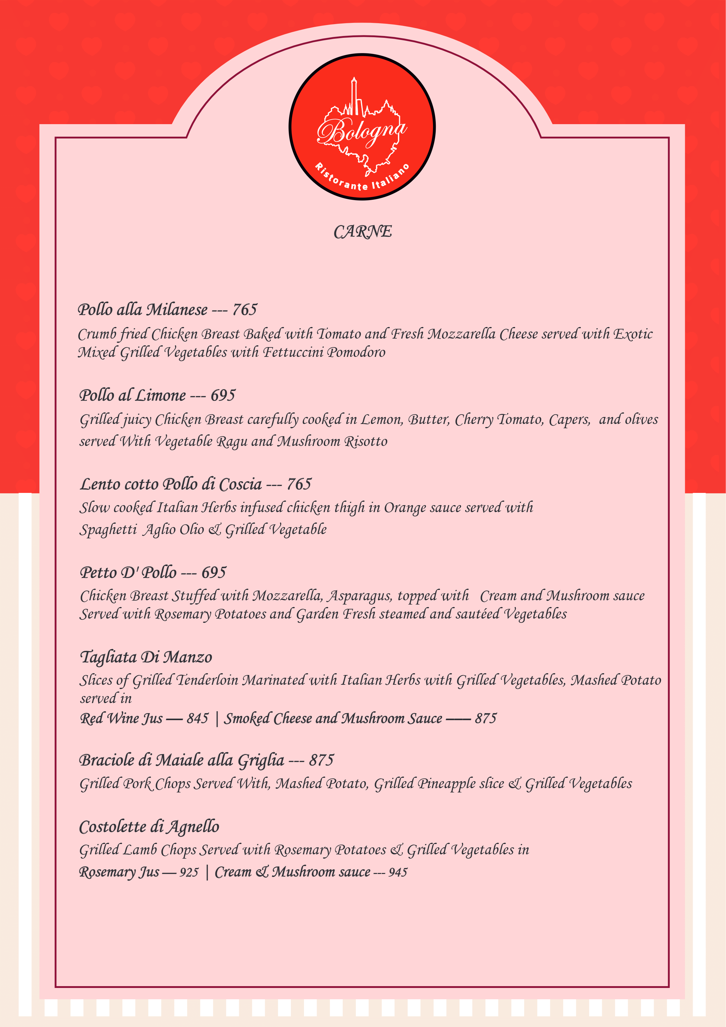 Dining Experience for Two at The Best Italian Restaurant, East Bengaluru — Food menu