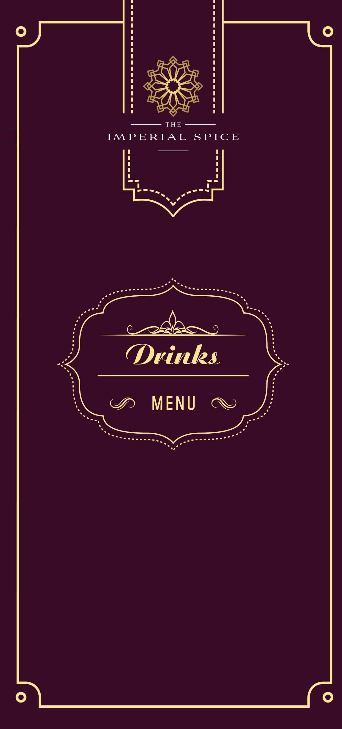 Dining Experience for Two at The Imperial Spice, Central Delhi — Beverages menu