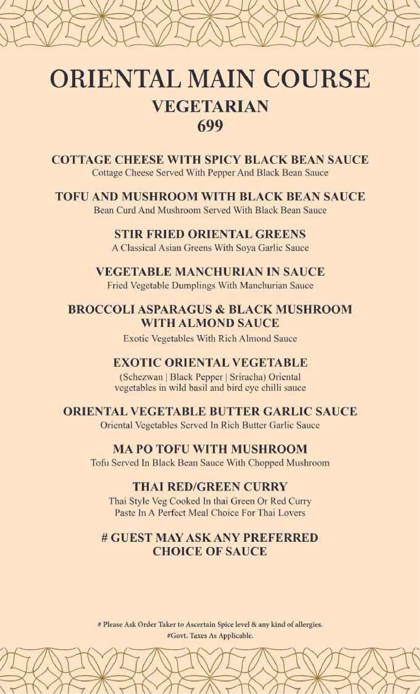 Dining Experience for Two at The Imperial Spice, Central Delhi — Food menu
