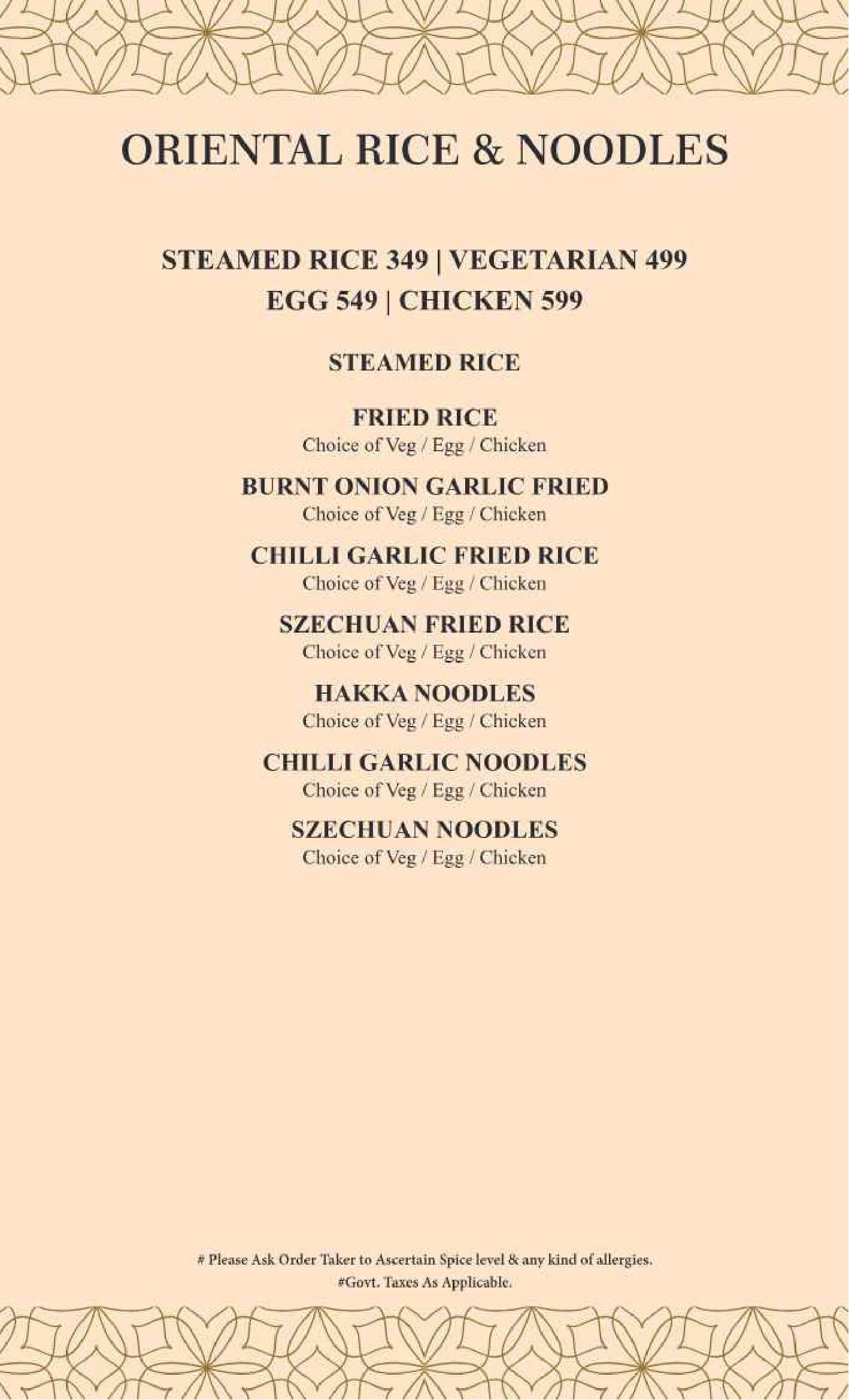 Dining Experience for Two at The Imperial Spice, Central Delhi — Food menu