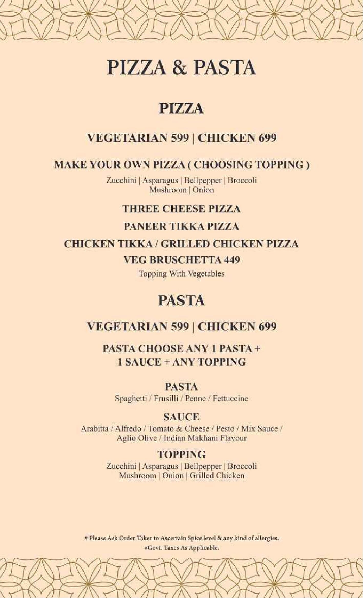 Dining Experience for Two at The Imperial Spice, Central Delhi — Food menu