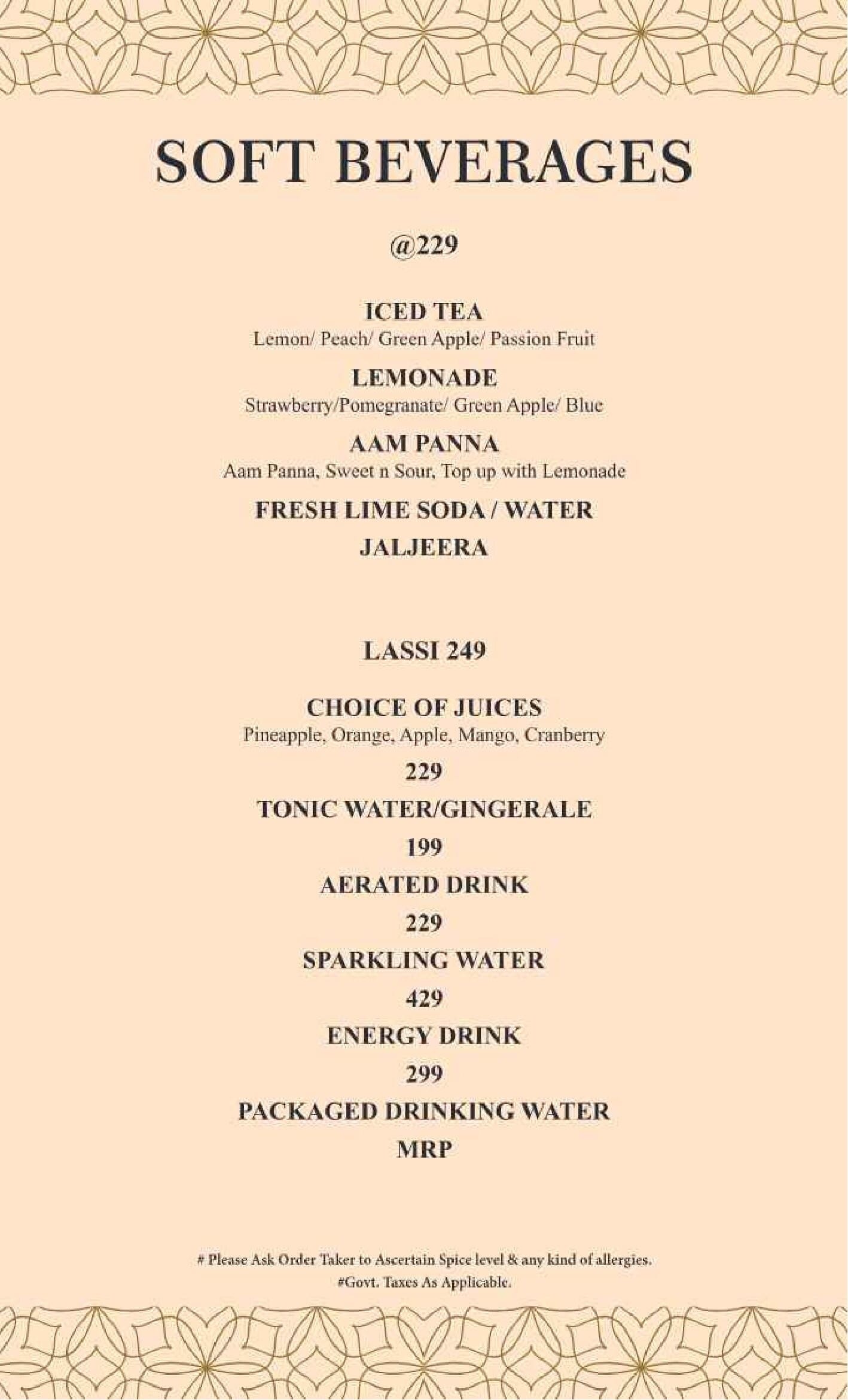 Dining Experience for Two at The Imperial Spice, Central Delhi — Food menu