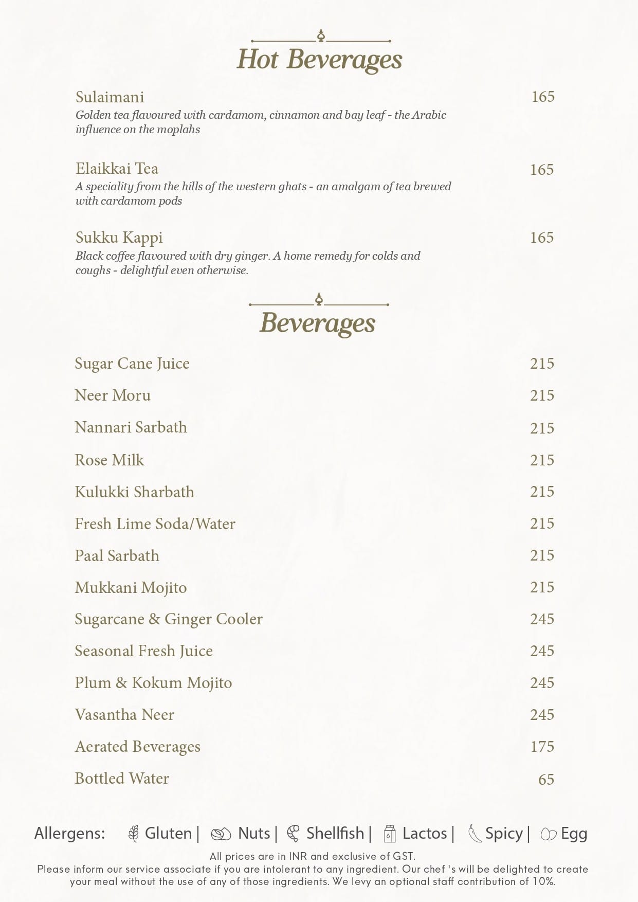 Menu of Savya Rasa, Kotturpuram, Chennai