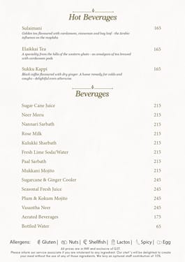 Savvy Rasa Menu Menu of Savya Rasa, Kotturpuram, Chennai