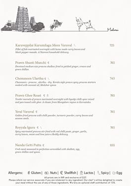 Savvy Rasa Menu Menu of Savya Rasa, Kotturpuram, Chennai