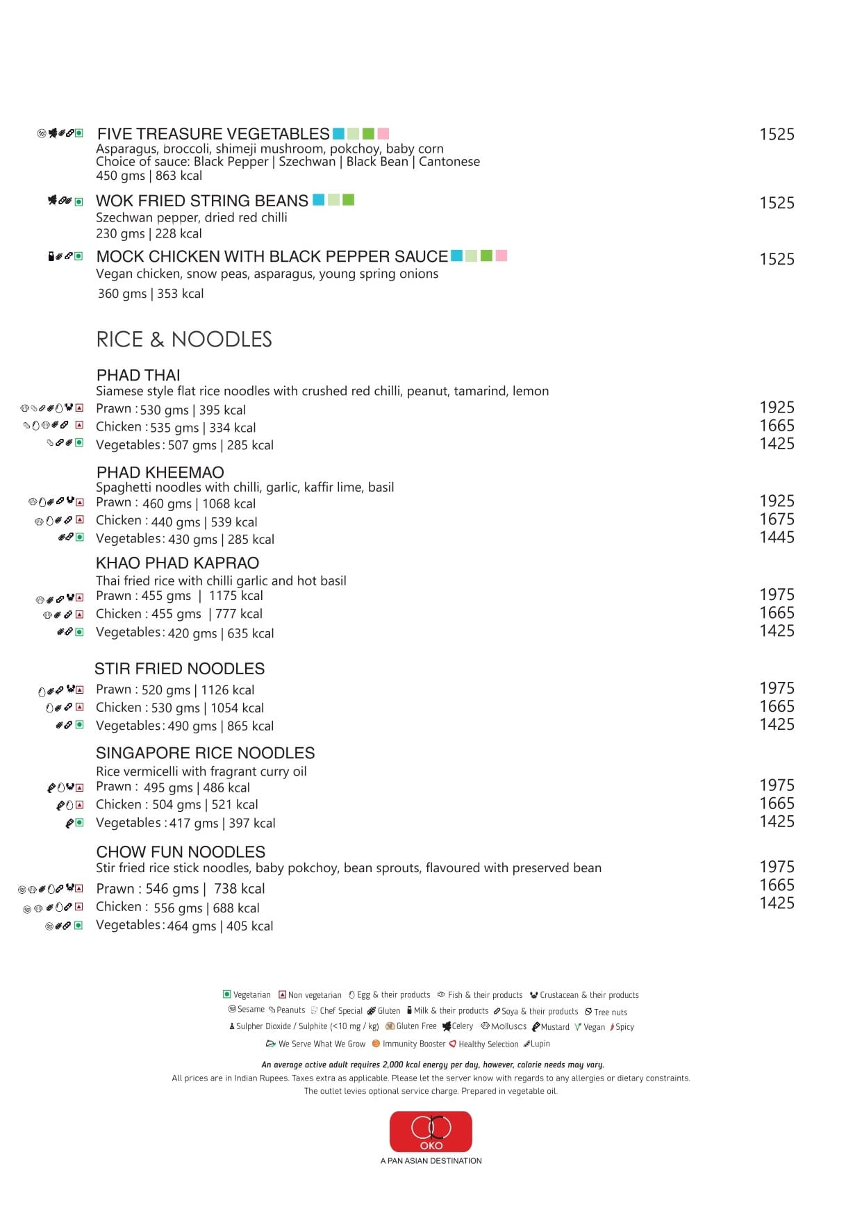 Dining Experience for Two at OKO, New Delhi — Food menu