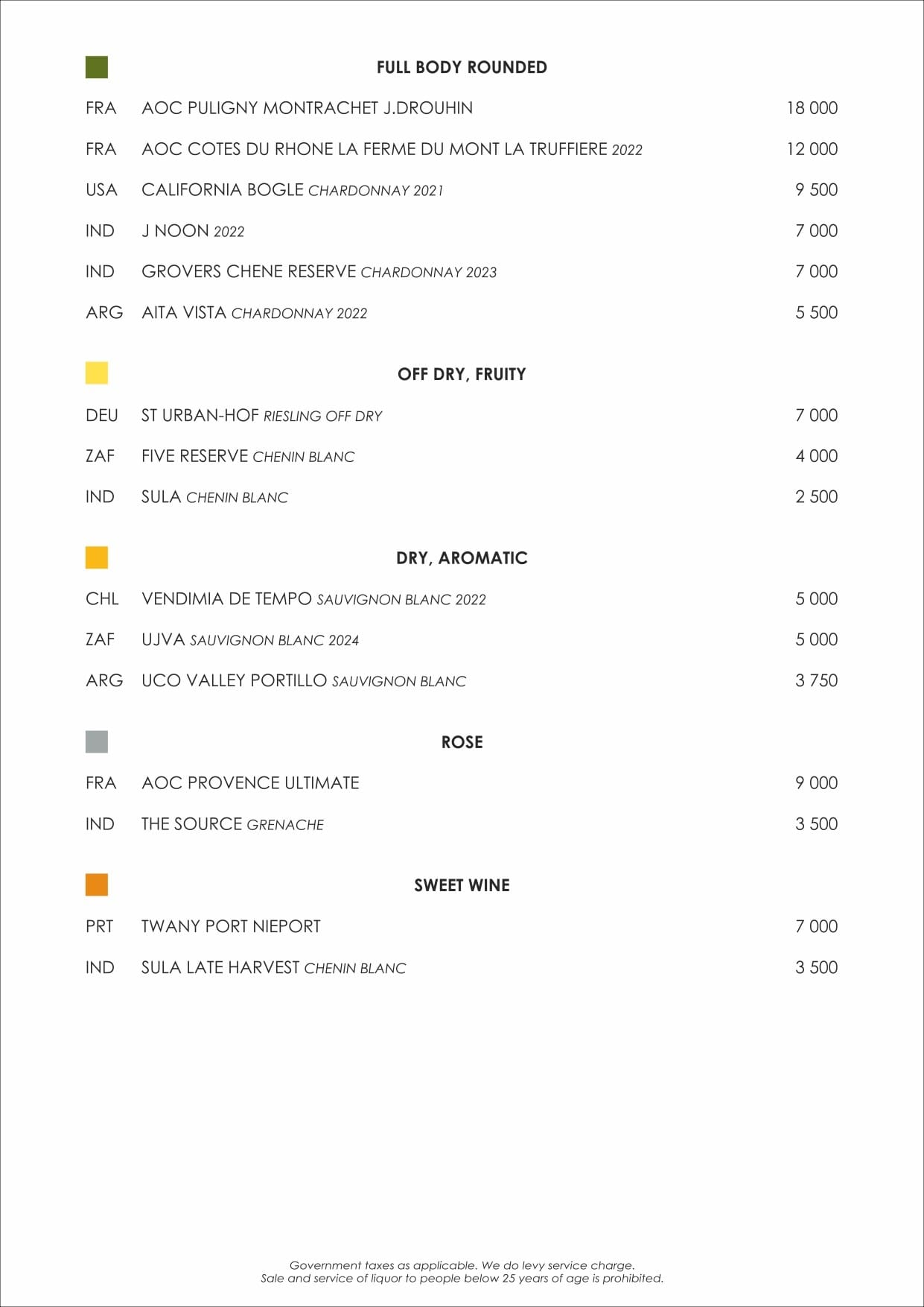 Dining Experience for Two at OKO, New Delhi — Beverages menu