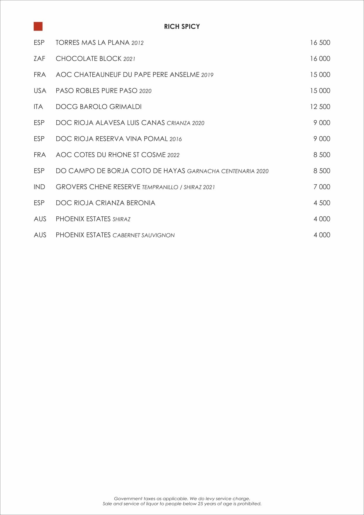 Dining Experience for Two at OKO, New Delhi — Beverages menu