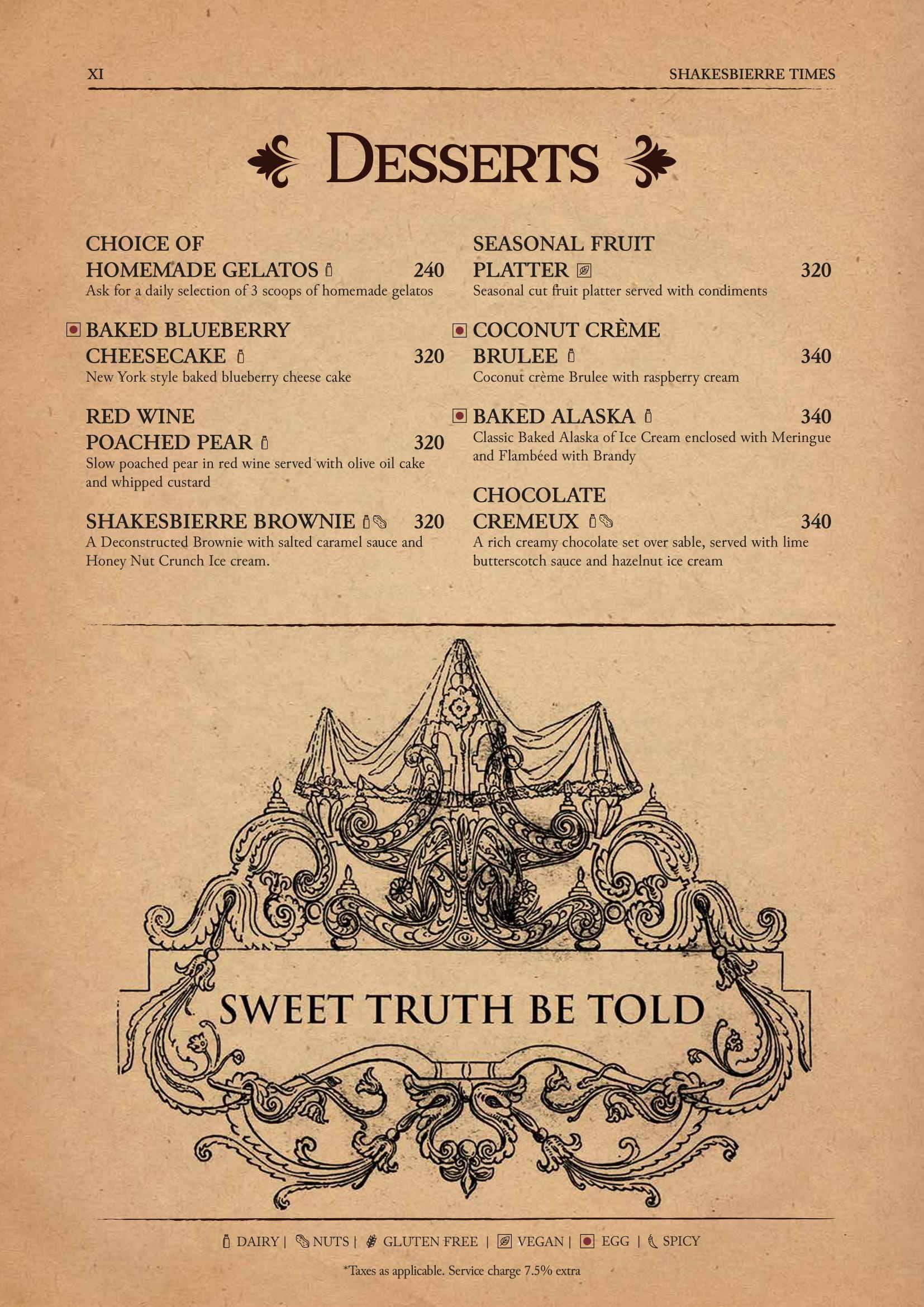 Dining Experience for Two at ShakesBierre, Central Bengaluru — Food menu