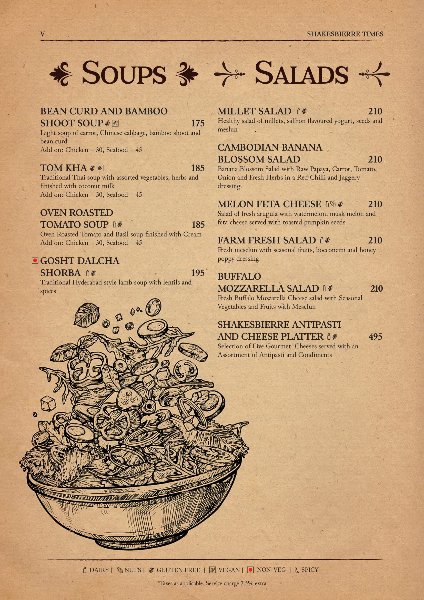 Dining Experience for Two at ShakesBierre, Central Bengaluru — Food menu