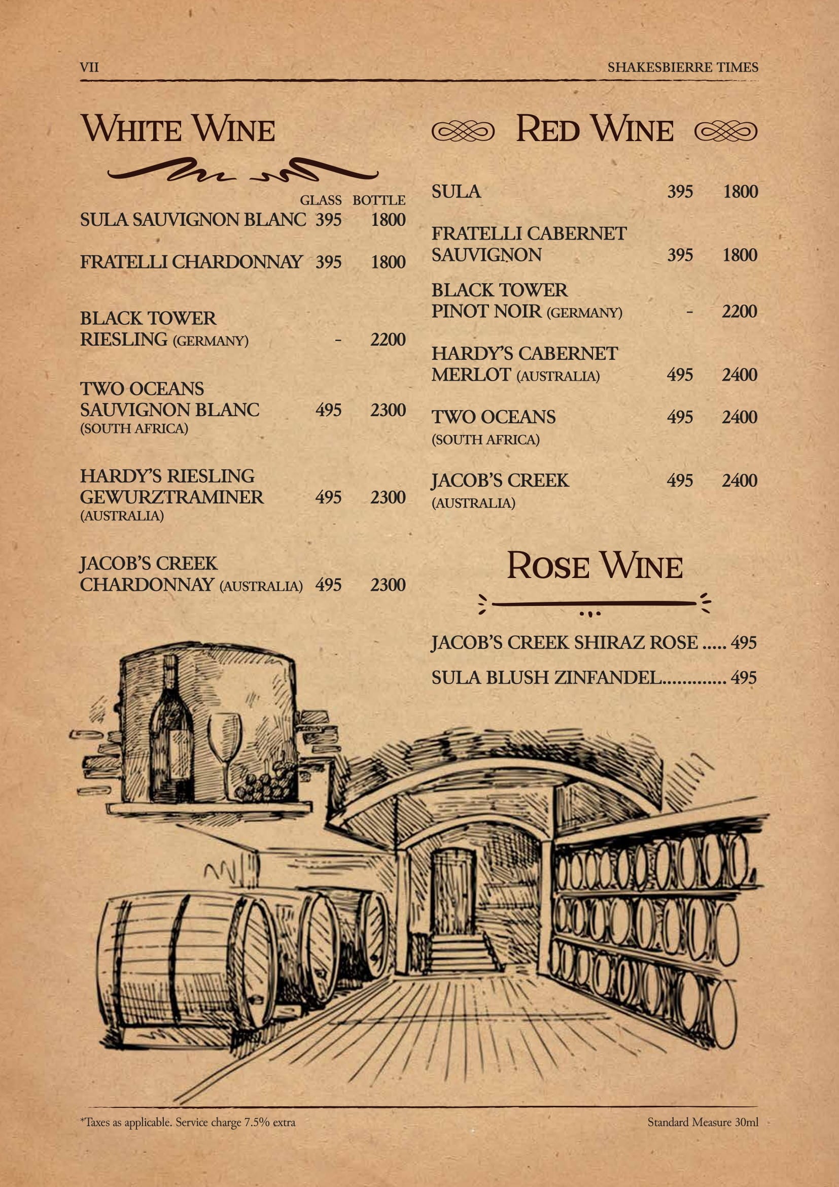 Dining Experience for Two at ShakesBierre, Central Bengaluru — Beverages menu