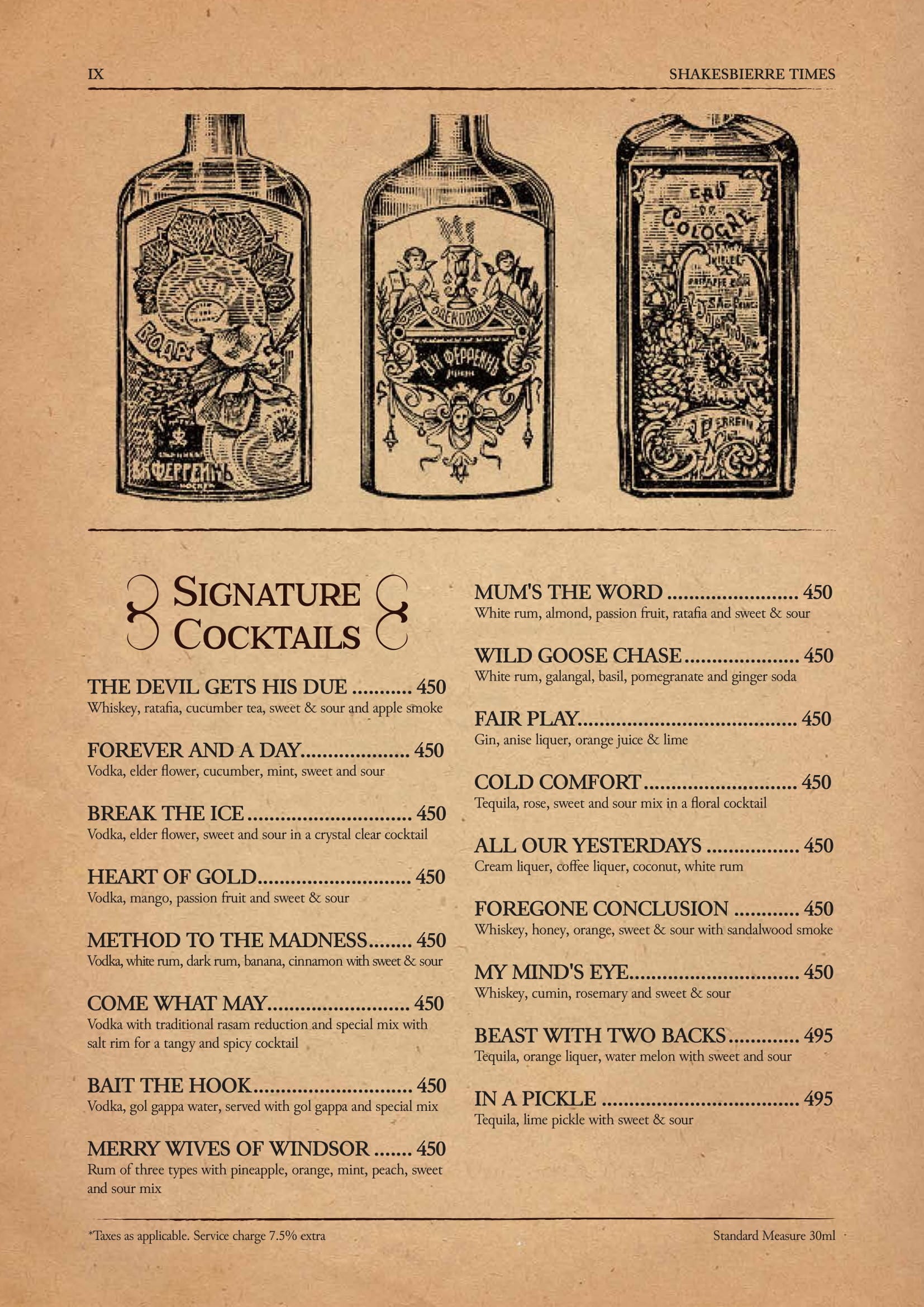 Dining Experience for Two at ShakesBierre, Central Bengaluru — Beverages menu