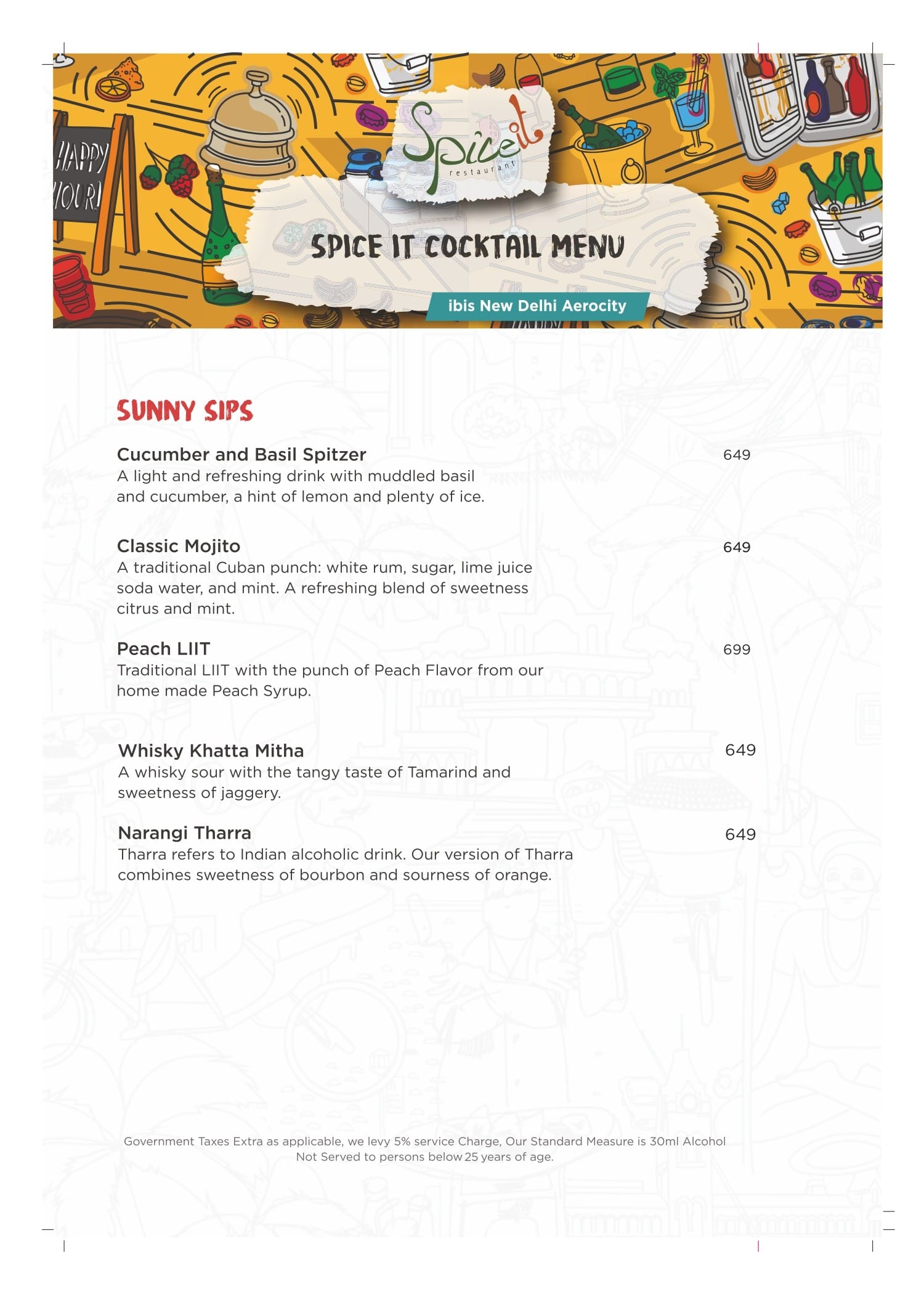 Dining Experience for Two at Spice It, Ibis New Delhi Aerocity — Beverages menu