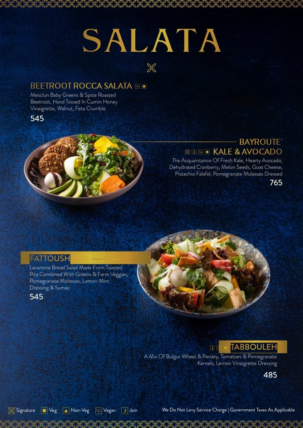 Dining Experience for Two at Bayroute, Central Mumbai — Food menu