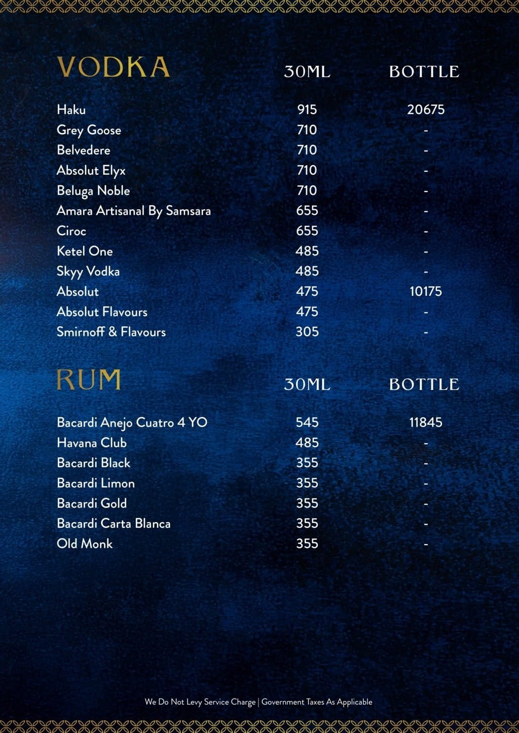 Dining Experience for Two at Bayroute, Central Mumbai — Beverages menu