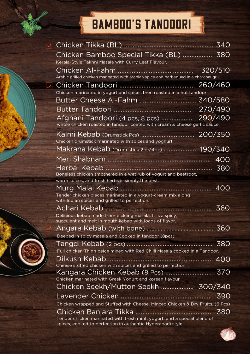 Menu of Bamboo Restaurant, Kalyan Nagar, North Bengaluru