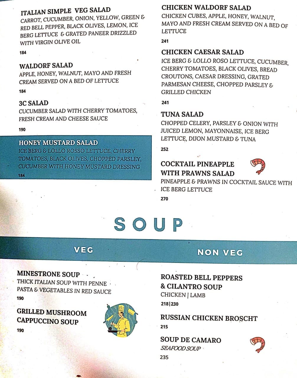 Dining Experience for Two at Cafe Azzure, North Bengaluru — Food menu