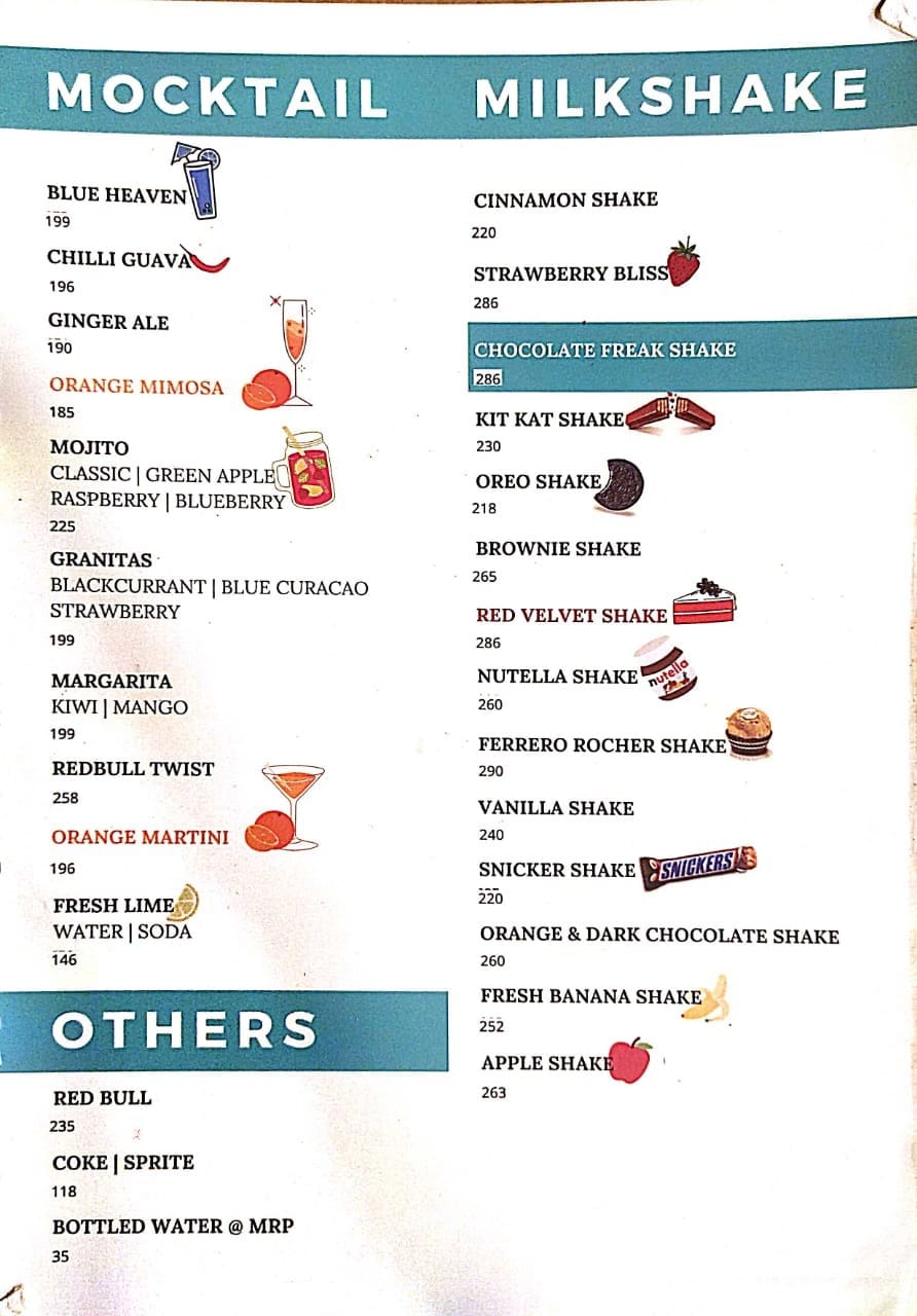 Dining Experience for Two at Cafe Azzure, North Bengaluru — Beverages menu