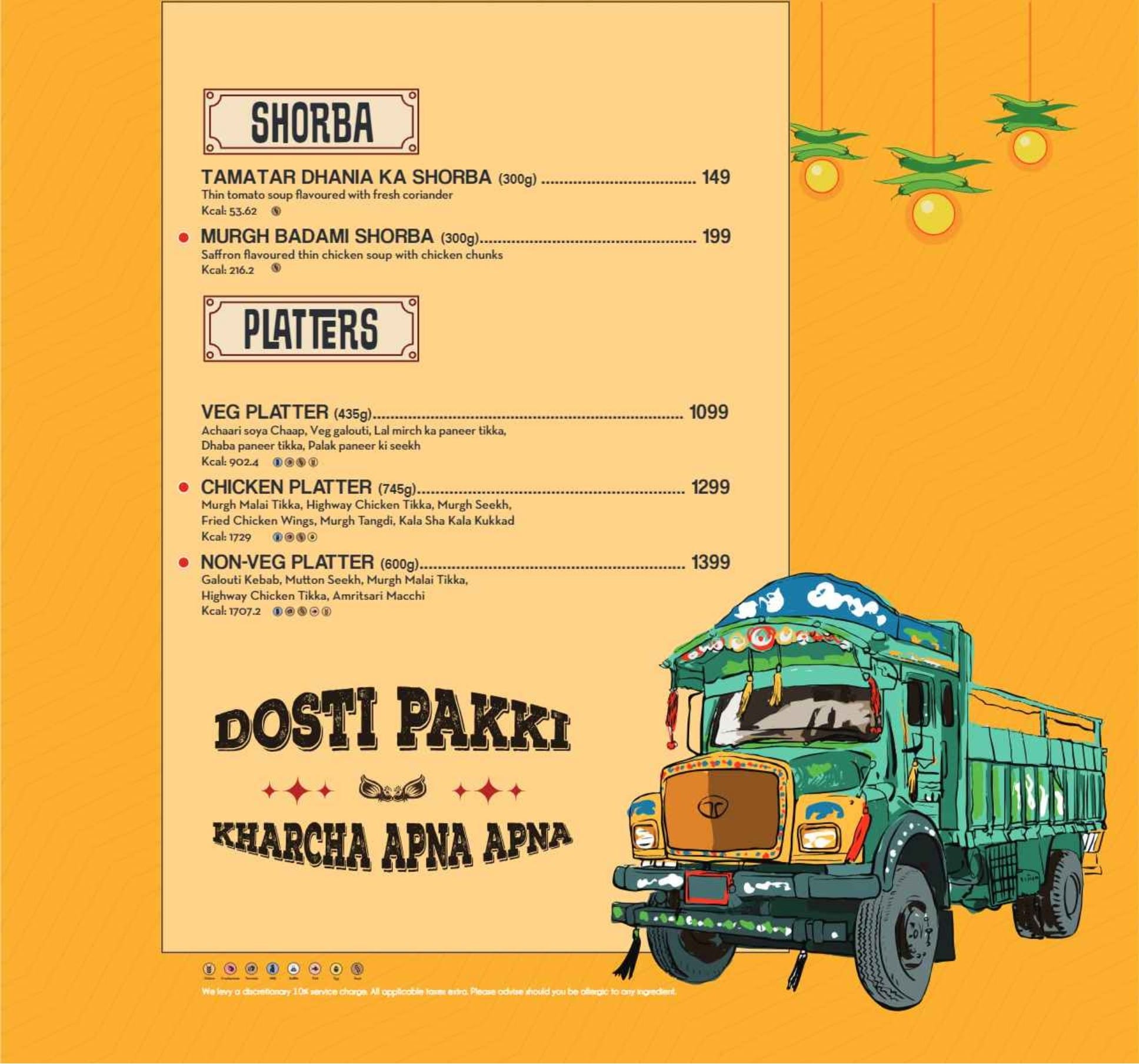 Dining Experience for Two at Dhaba - Estd 1986 Delhi, Central Delhi — Food menu