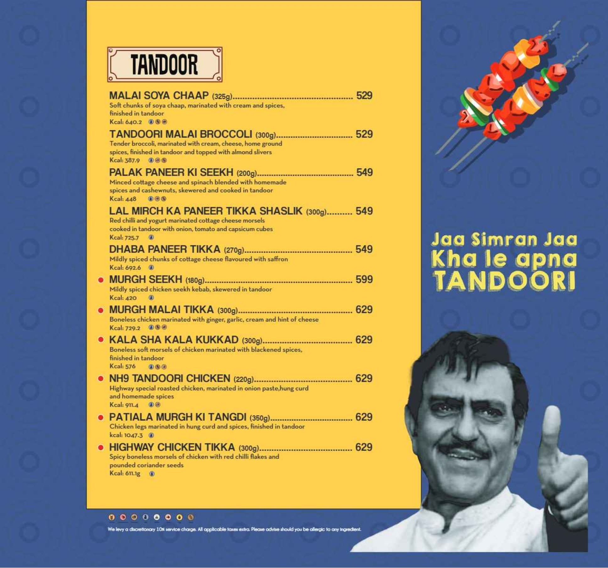 Dining Experience for Two at Dhaba - Estd 1986 Delhi, Central Delhi — Food menu