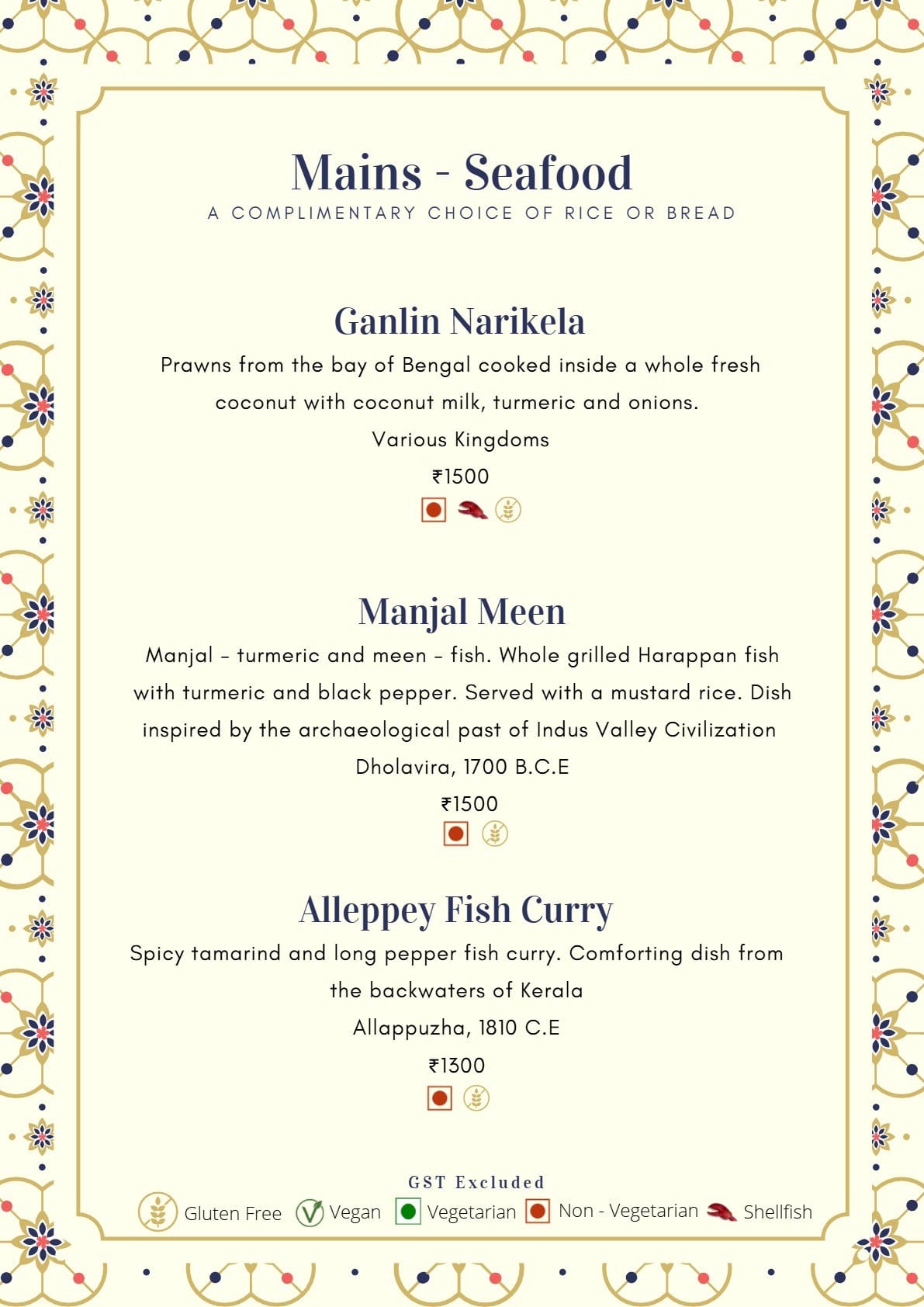 Dining Experience for Two at Mala-Akbari, Gurgaon — Food menu