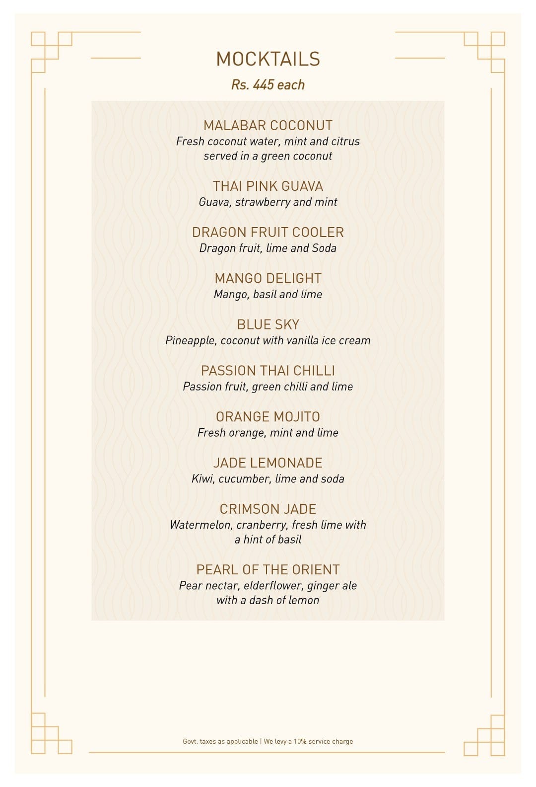 Dining Experience for Two at Royal China, Western Suburbs — Beverages menu