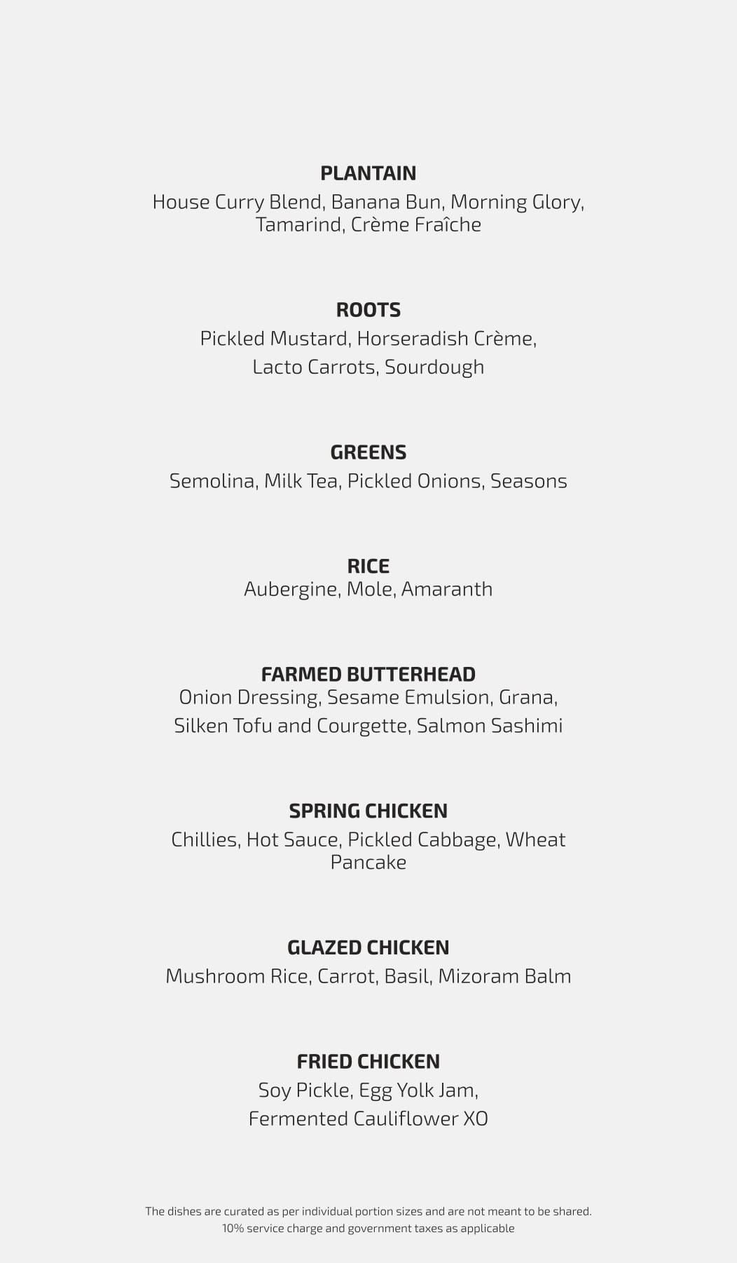 Dining Experience for Two at Ekaa, South Mumbai — Food menu