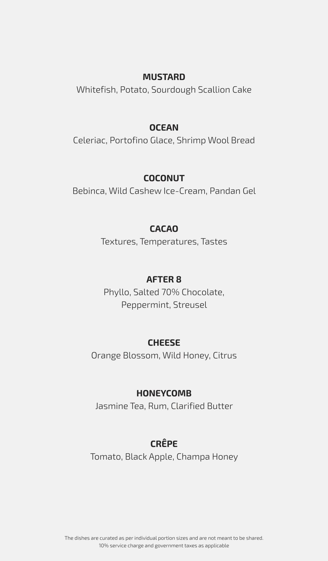 Dining Experience for Two at Ekaa, South Mumbai — Food menu