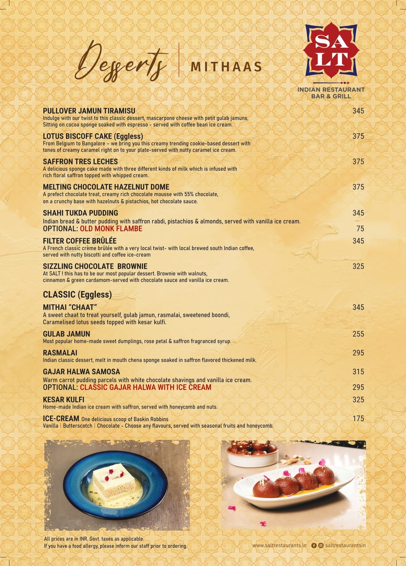 Dining Experience for Two at The Best Indian Restaurant, Central Bengaluru — Food menu