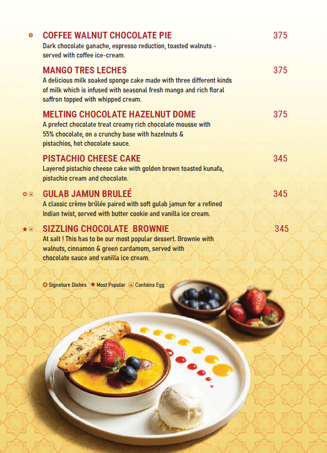 Dining Experience for Two at The Best Indian Restaurant, Central Bengaluru — Food menu