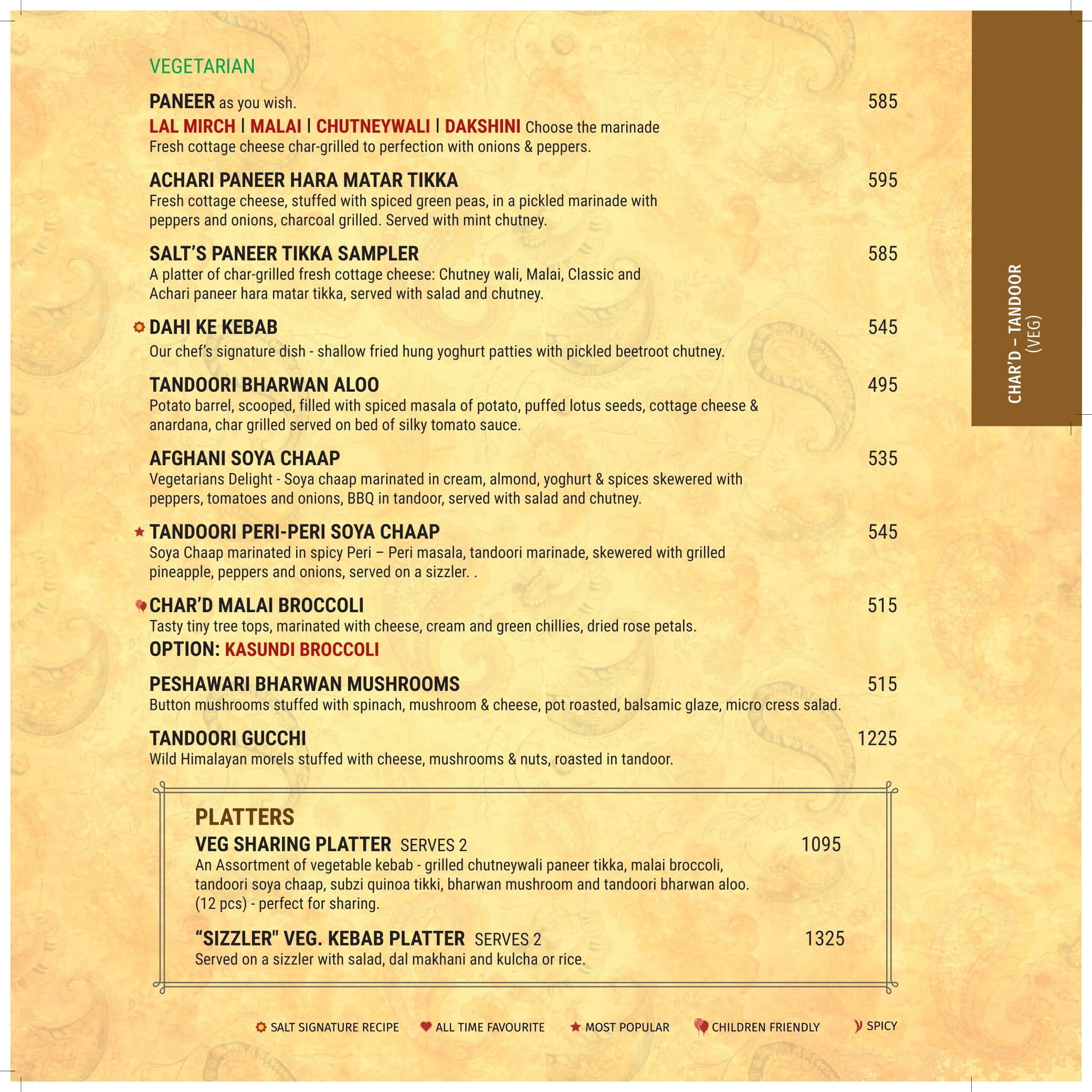 Dining Experience for Two at The Best Indian Restaurant, Central Bengaluru — Food menu