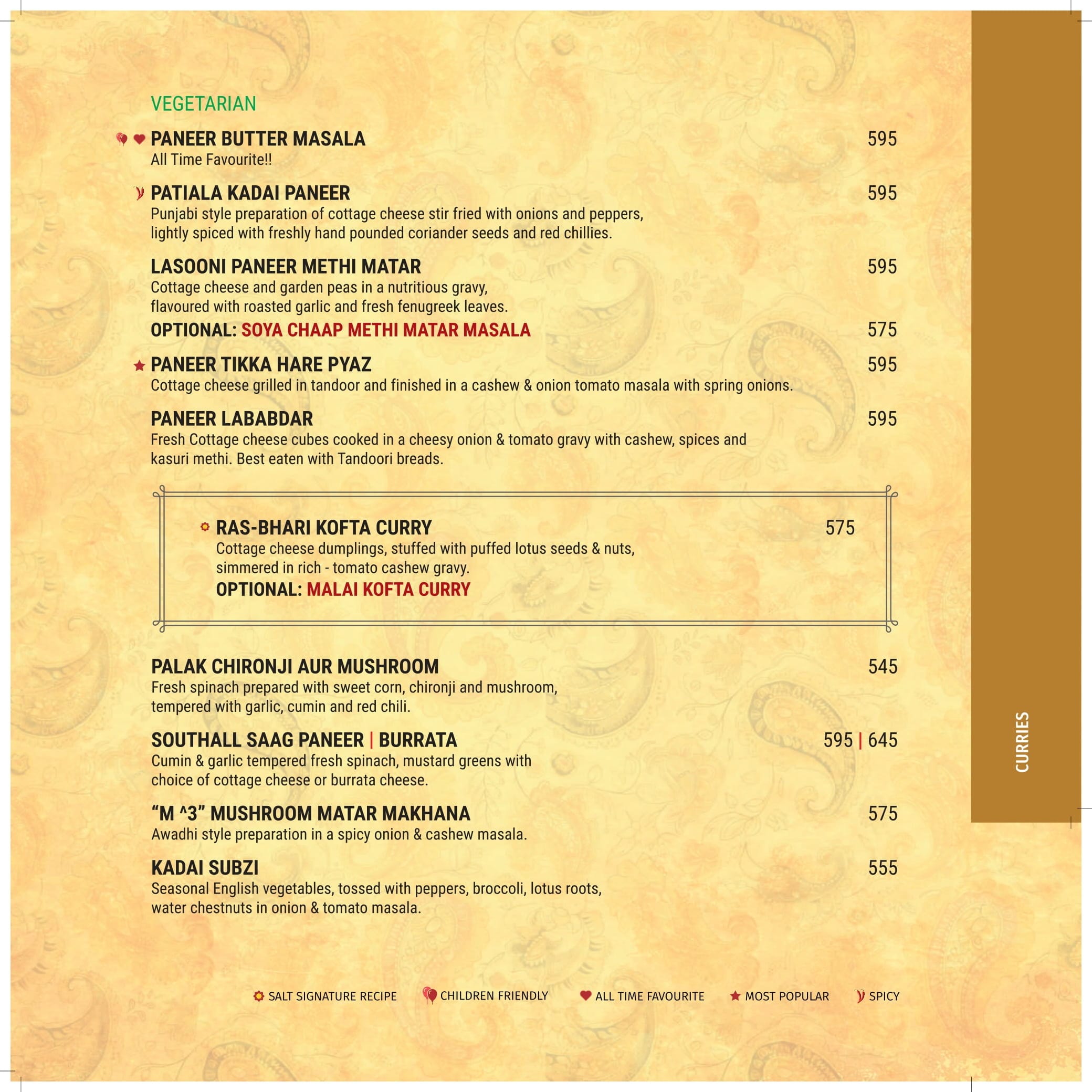 Dining Experience for Two at The Best Indian Restaurant, Central Bengaluru — Food menu