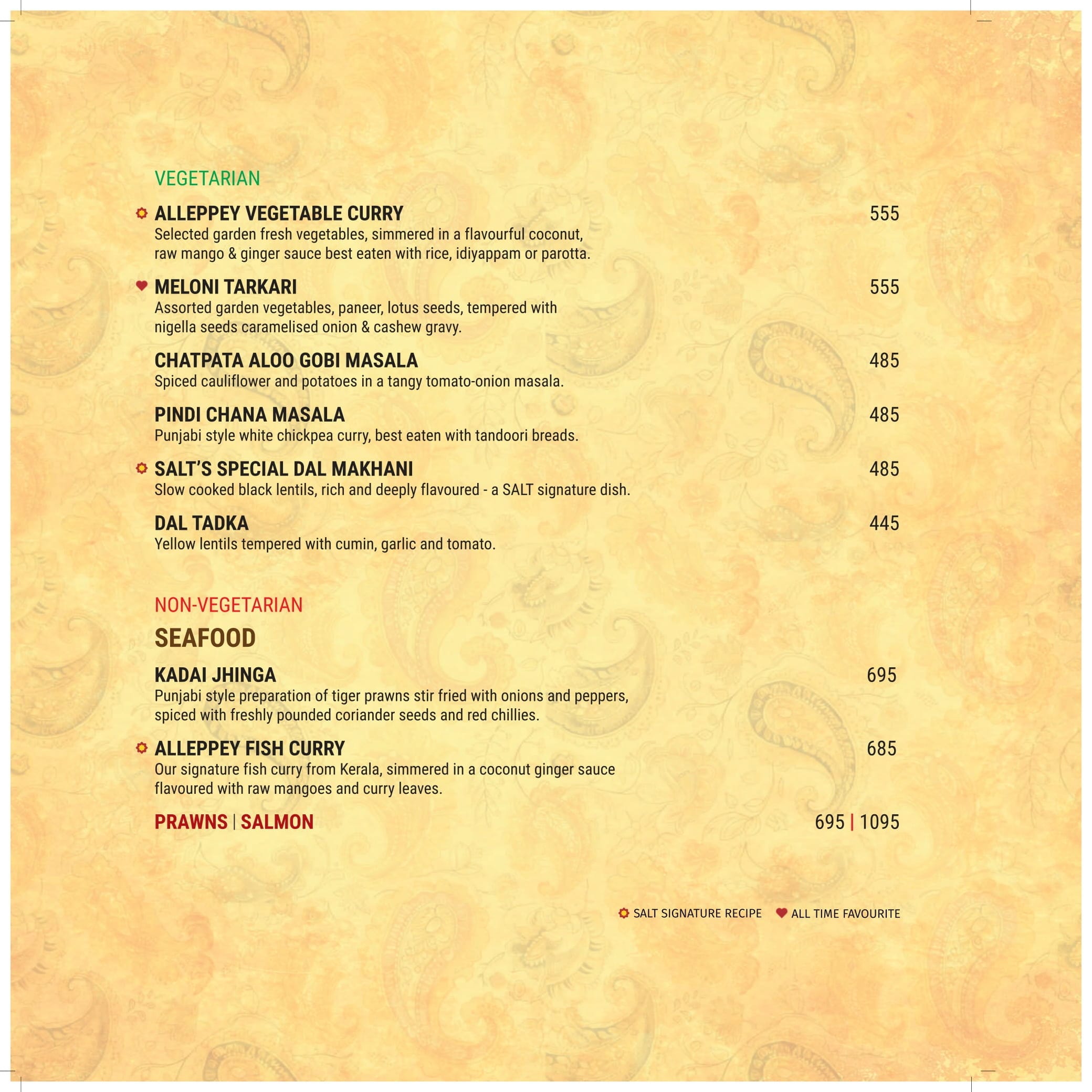 Dining Experience for Two at The Best Indian Restaurant, Central Bengaluru — Food menu