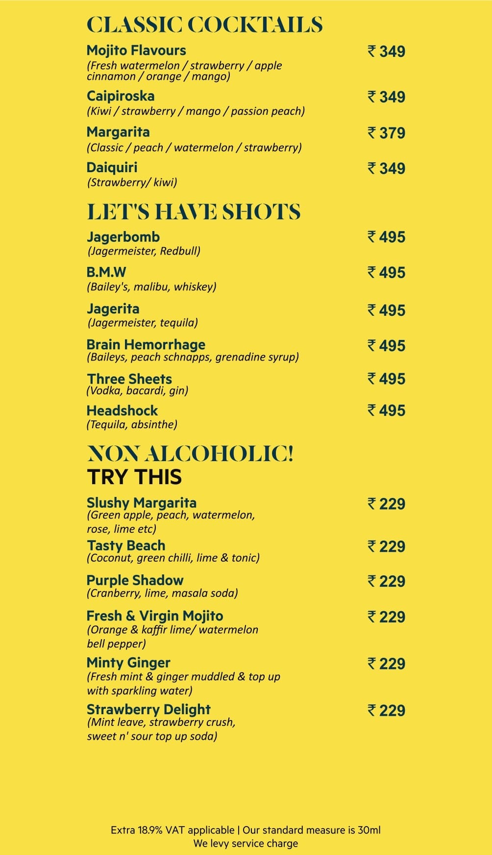 Dining Experience for Two at Flavours, Sector 29 — Beverages menu