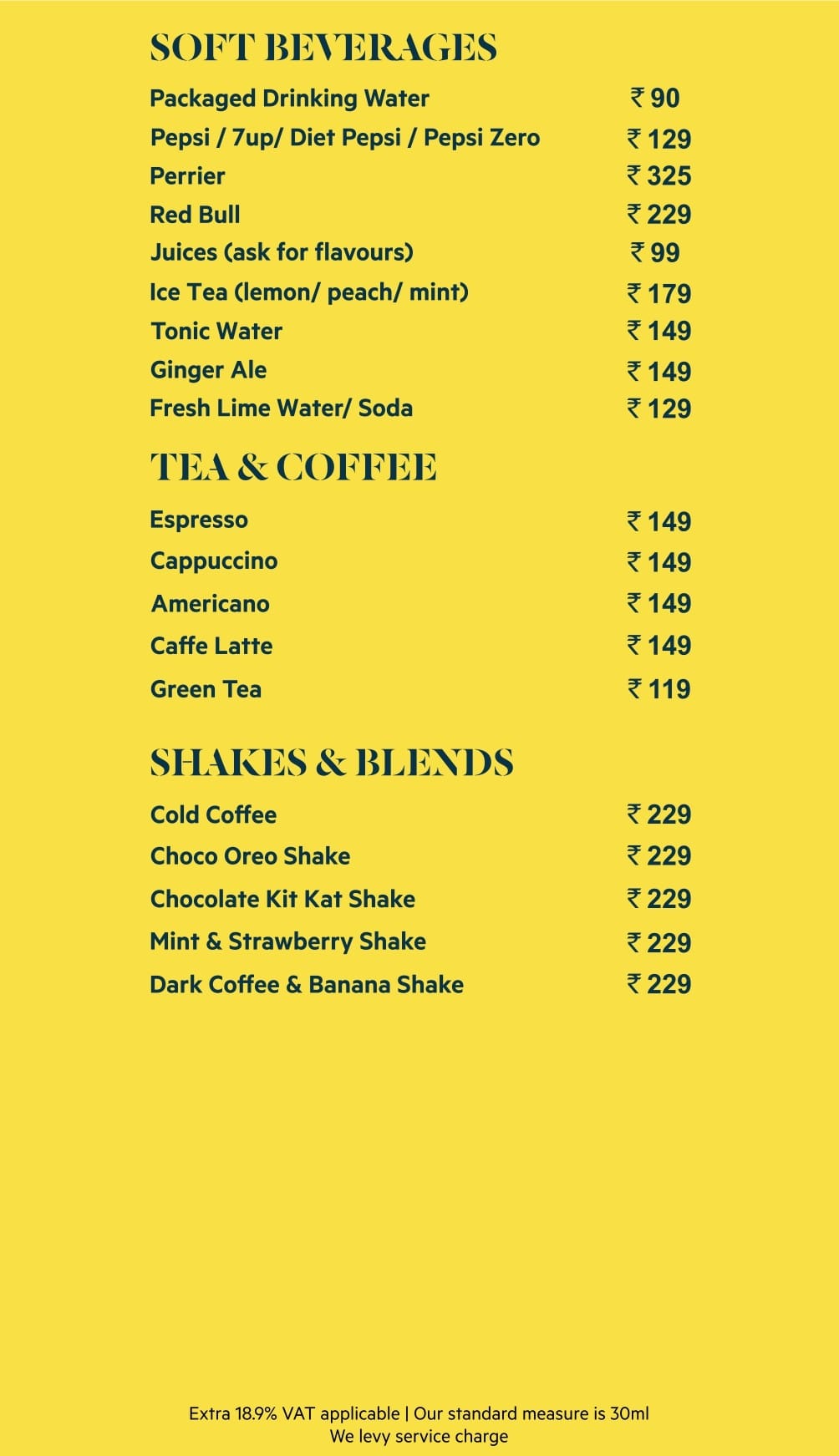 Dining Experience for Two at Flavours, Sector 29 — Beverages menu