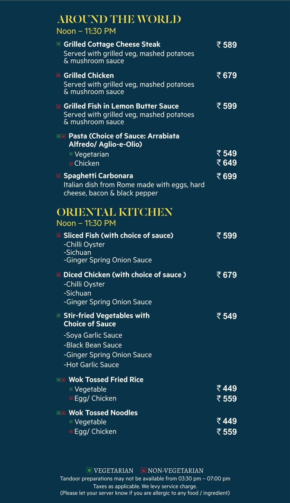Dining Experience for Two at Flavours, Sector 29 — Food menu