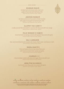 Jamavar Menu Menu of Jamavar, The Leela Palace Jaipur