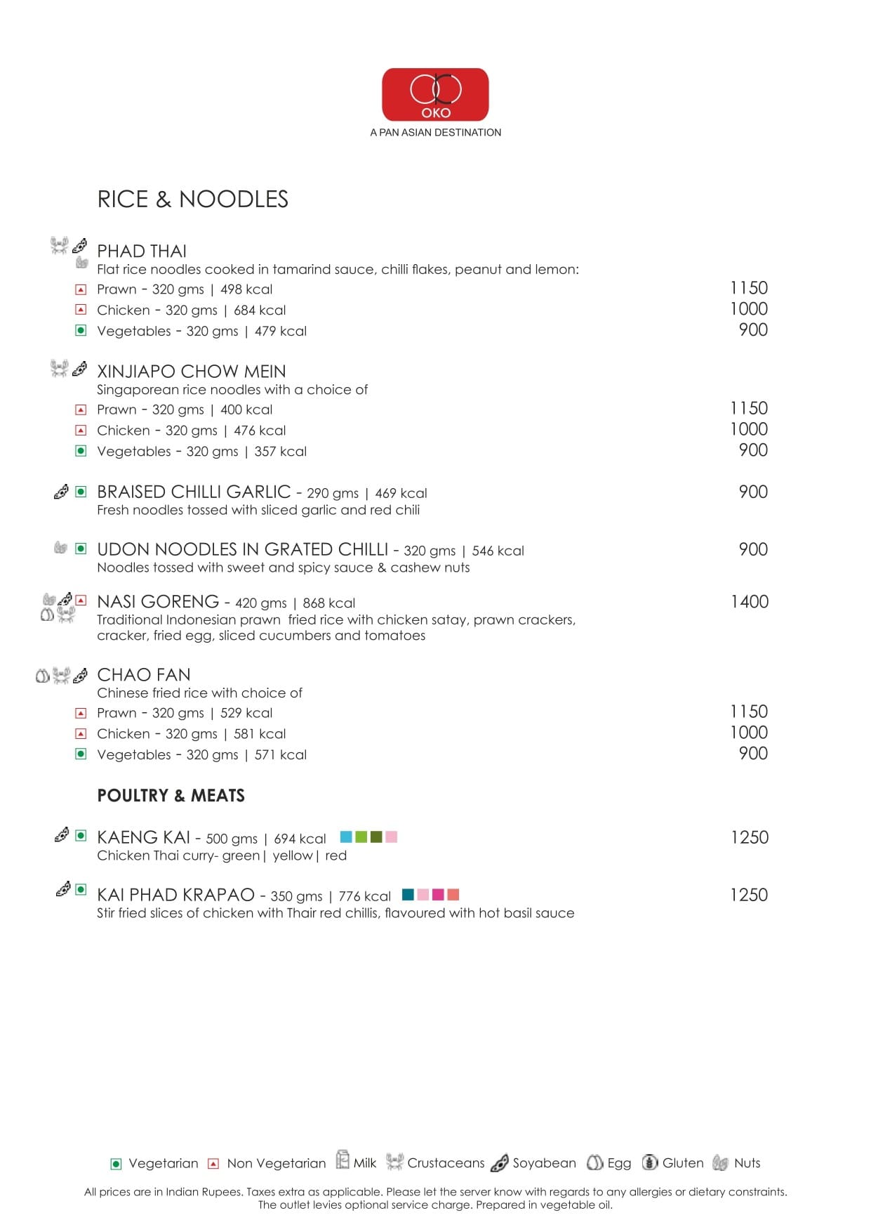 Dining Experience for Two at OKO, Mumbai — Food menu
