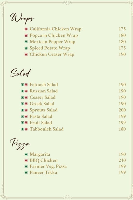 Dining Experience for Two at Zed The Baker, Central Bengaluru — Food menu