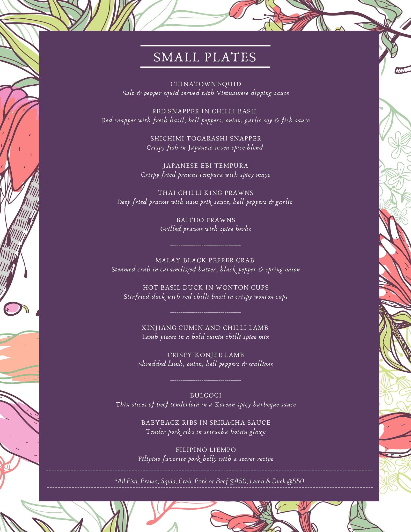 Dining Experience for Two at Kenzai - Asian Kitchen And Lounge, Central Bengaluru — Food menu