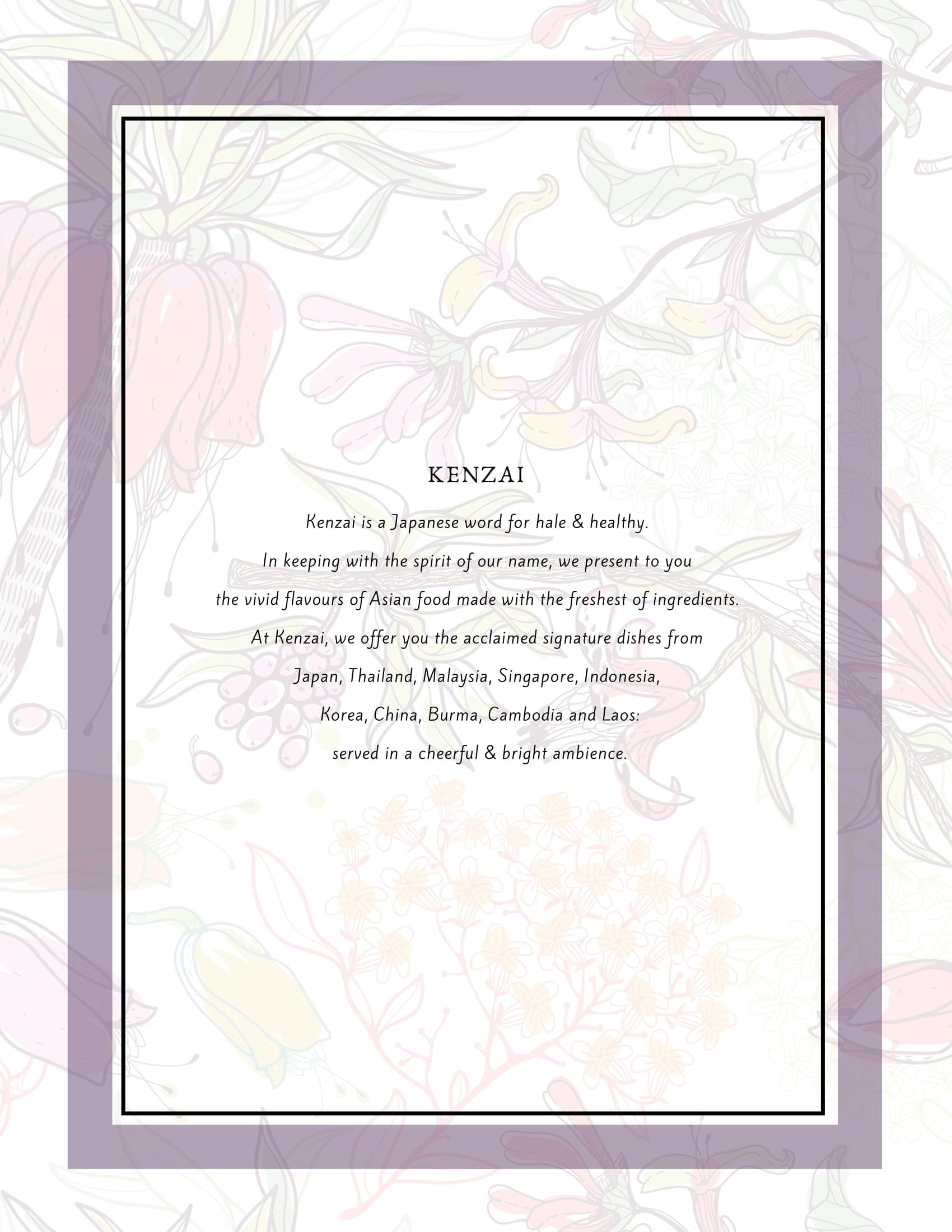 Dining Experience for Two at Kenzai - Asian Kitchen And Lounge, Central Bengaluru — Food menu