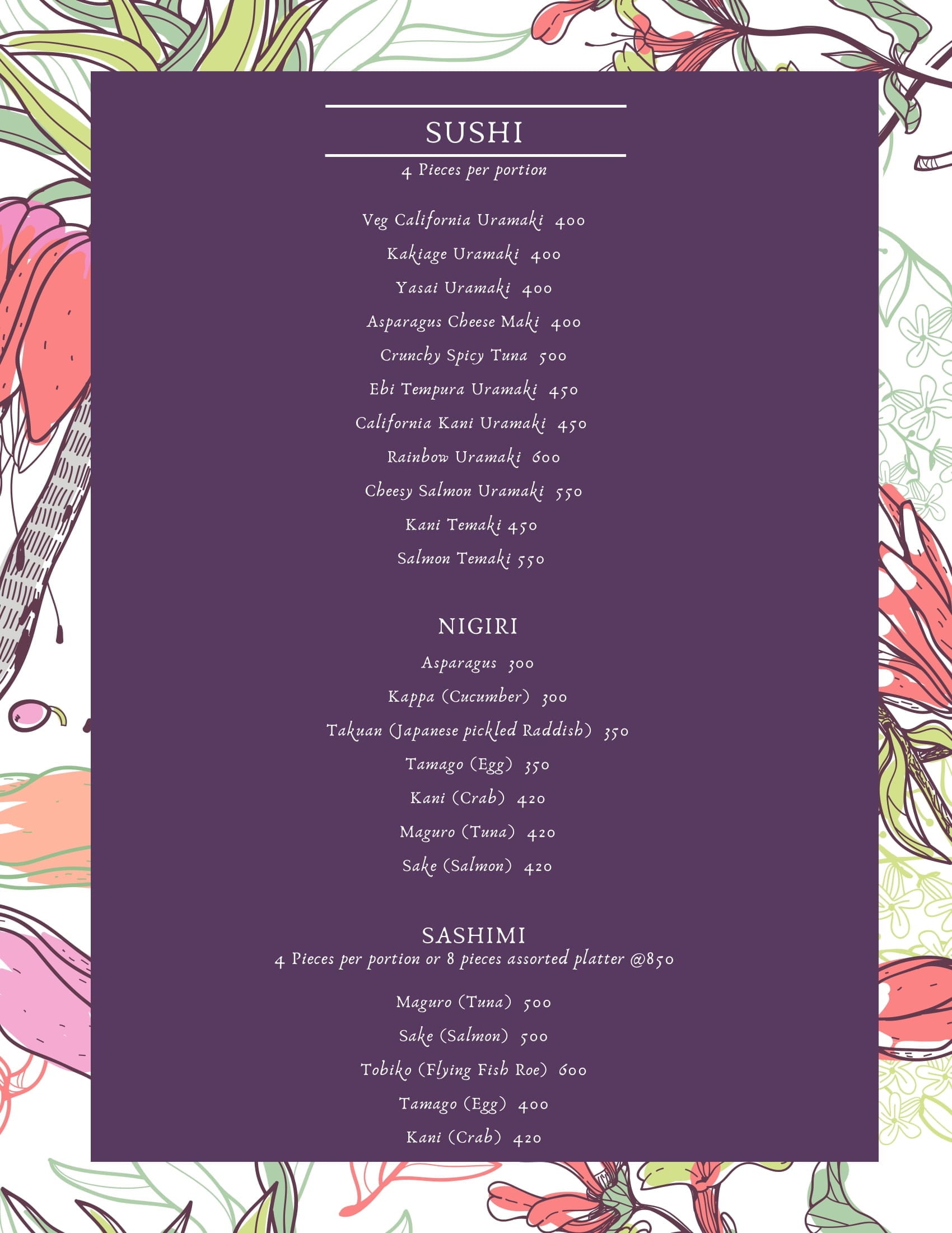Dining Experience for Two at Kenzai - Asian Kitchen And Lounge, Central Bengaluru — Food menu