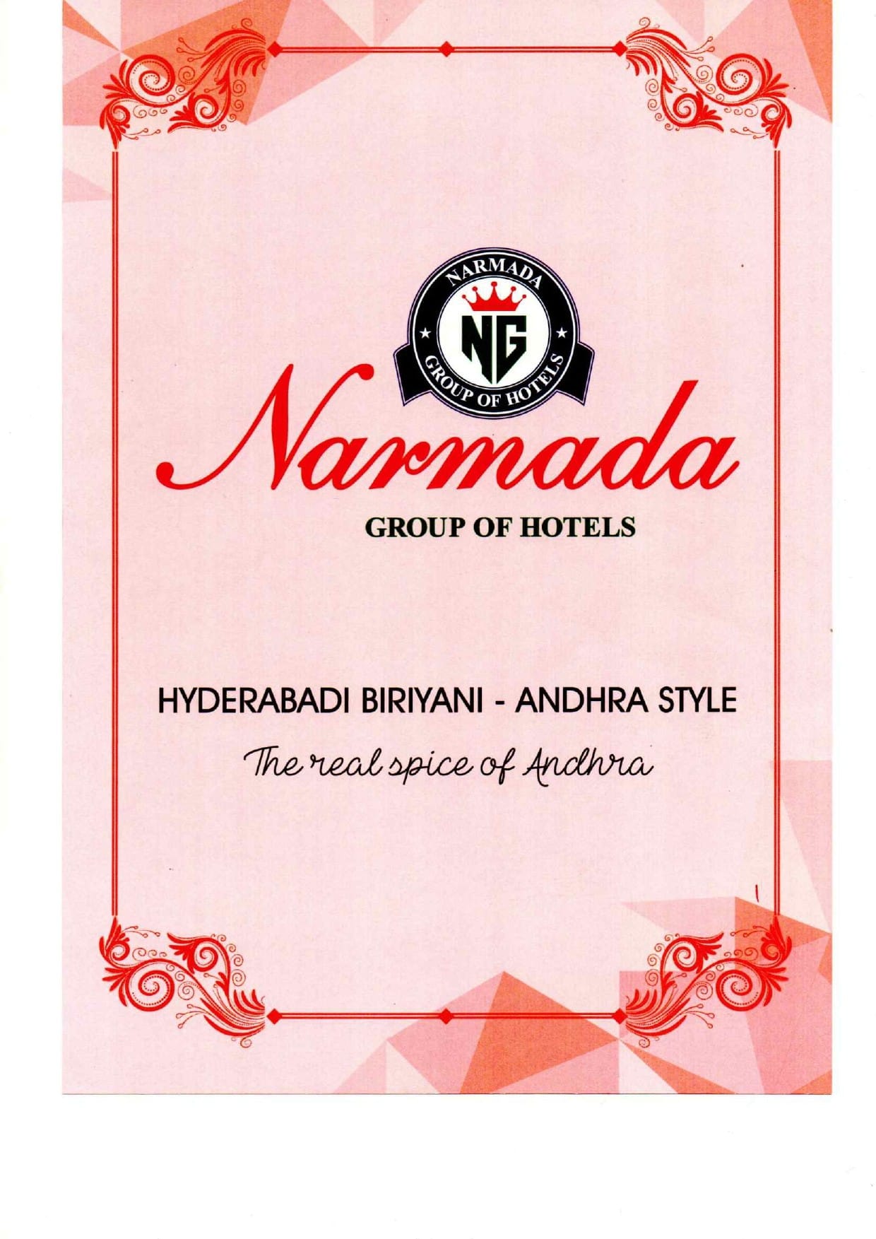Dining Experience for Two at Narmada Restaurant, East Bengaluru — Food menu