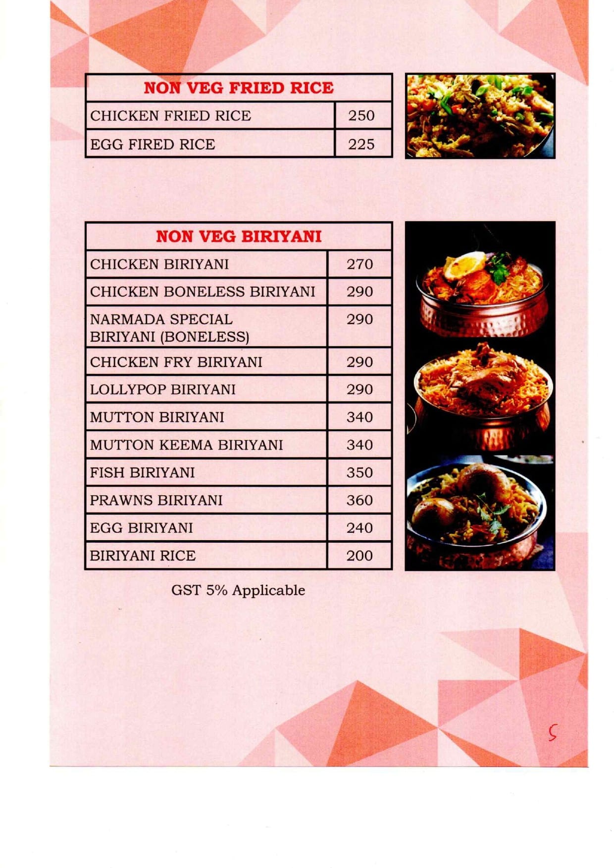Dining Experience for Two at Narmada Restaurant, East Bengaluru — Food menu